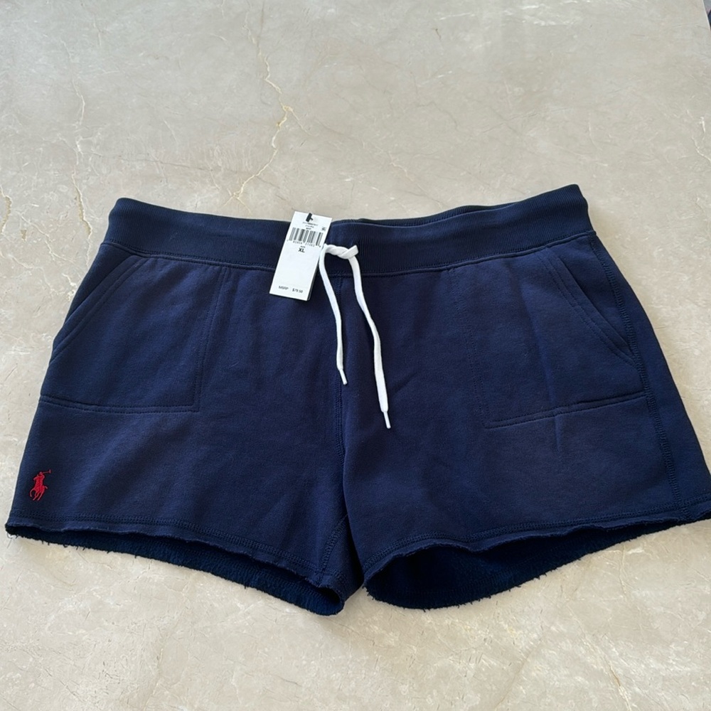 New Ralph Lauren Navy Blue Sweat Shorts. XL. $79.